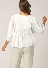 Coco Embroidered Blouse Top - White