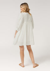 Coco Embroidered Blouse Mini Dress - White