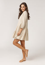 Dazie Babydoll Mini Dress - Beige