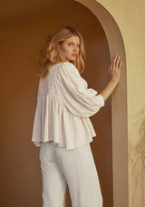 Dazie Blouse Top - Beige