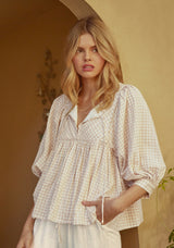 Dazie Blouse Top - Beige