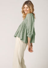 Dazie Blouse Top - Green