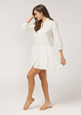 Elise Mini Baby Doll Dress - White