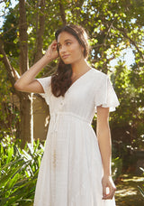 Ella High-Low Hem Maxi Dress - White