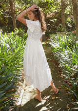 Ella High-Low Hem Maxi Dress - White