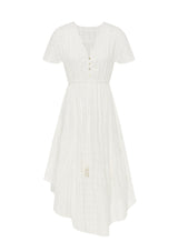 Ella High-Low Hem Maxi Dress - White