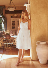 Ella Strappy Midi Dress - White