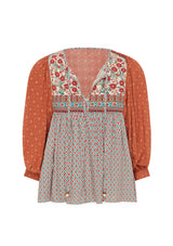 La Patricia Blouse Top - Red