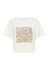 Susie Leopard Tee - White