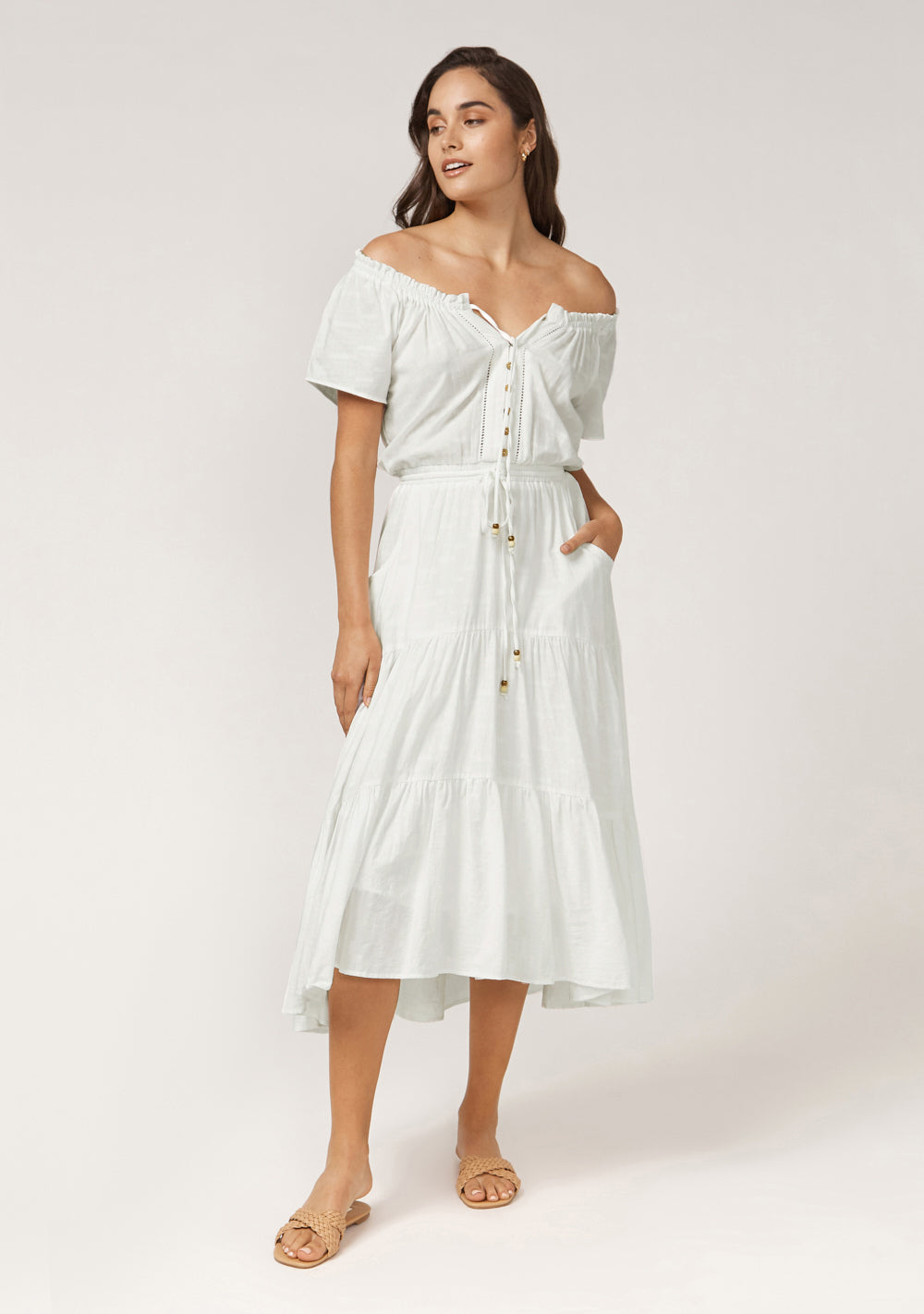 knee length dresses for ladies Aida Shirt Dress in Capri Blue 0 / Capri Blue main image 1