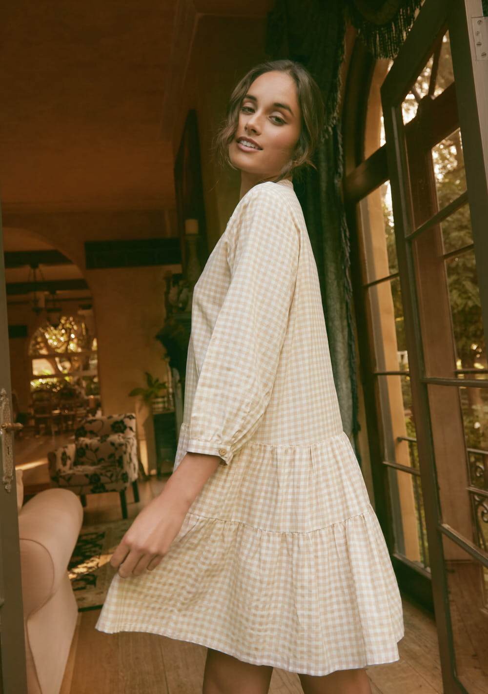 sachin and babi light blue dress Avalon Maxi Caramel Gingham Dress for Sale in Australia main image 1