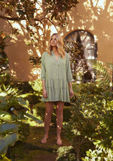 Dazie Babydoll Mini Dress - Green