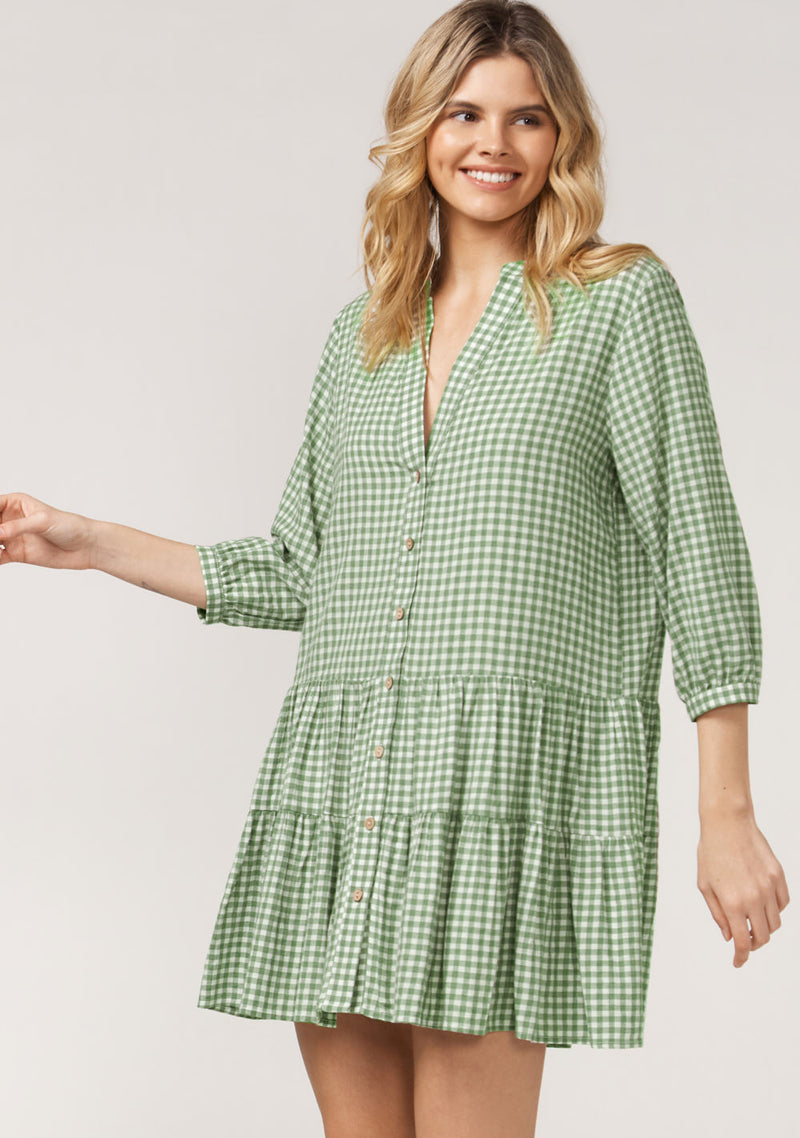Dazie Babydoll Mini Dress - Green