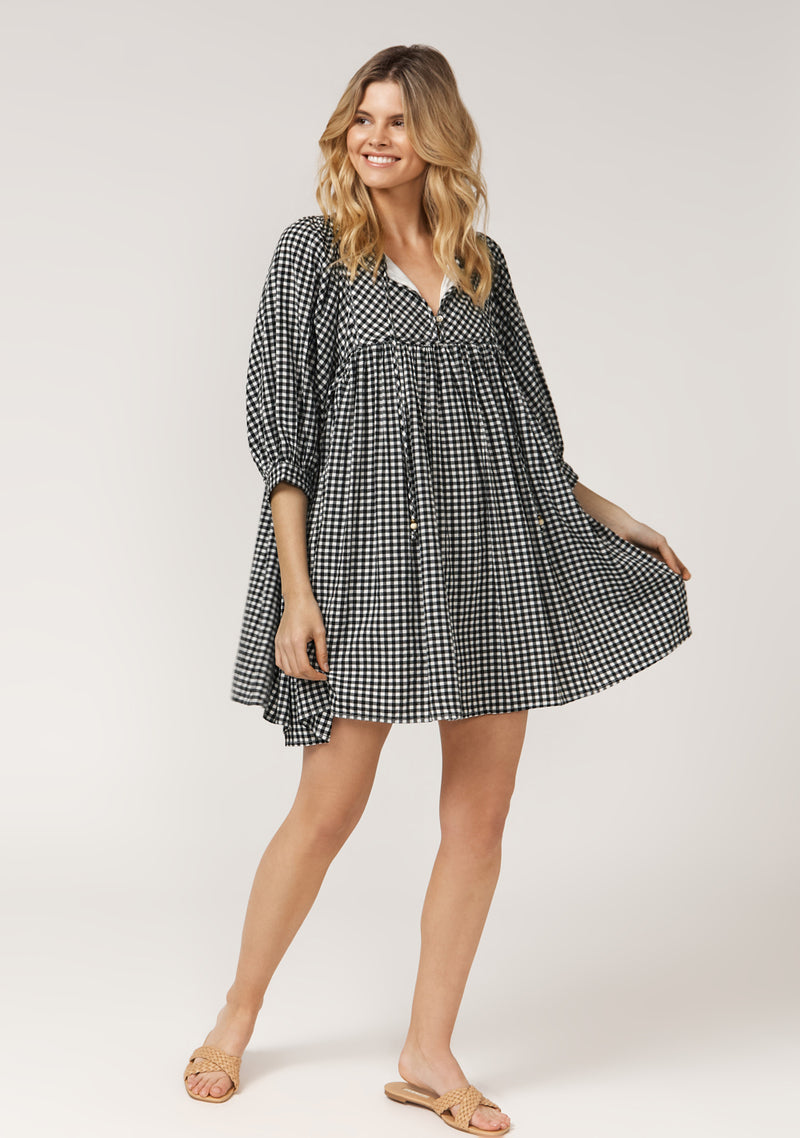Dazie Babydoll Mini Dress - Black 