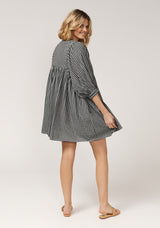 Dazie Babydoll Mini Dress - Black 