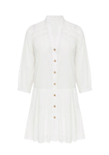 Elise Mini Baby Doll Dress - White