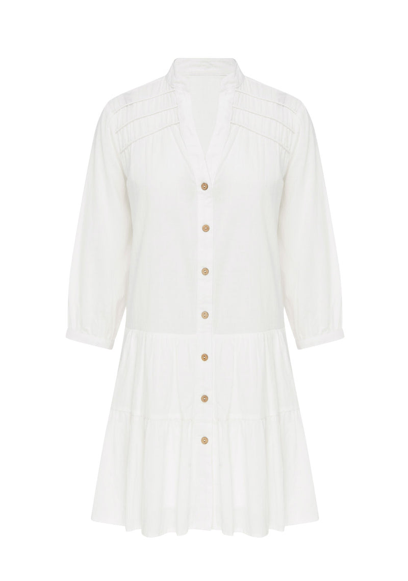 ELISE MINI BABY DOLL COTTON DRESS WHITE Byiris