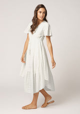 Ella High-Low Hem Maxi Dress - White
