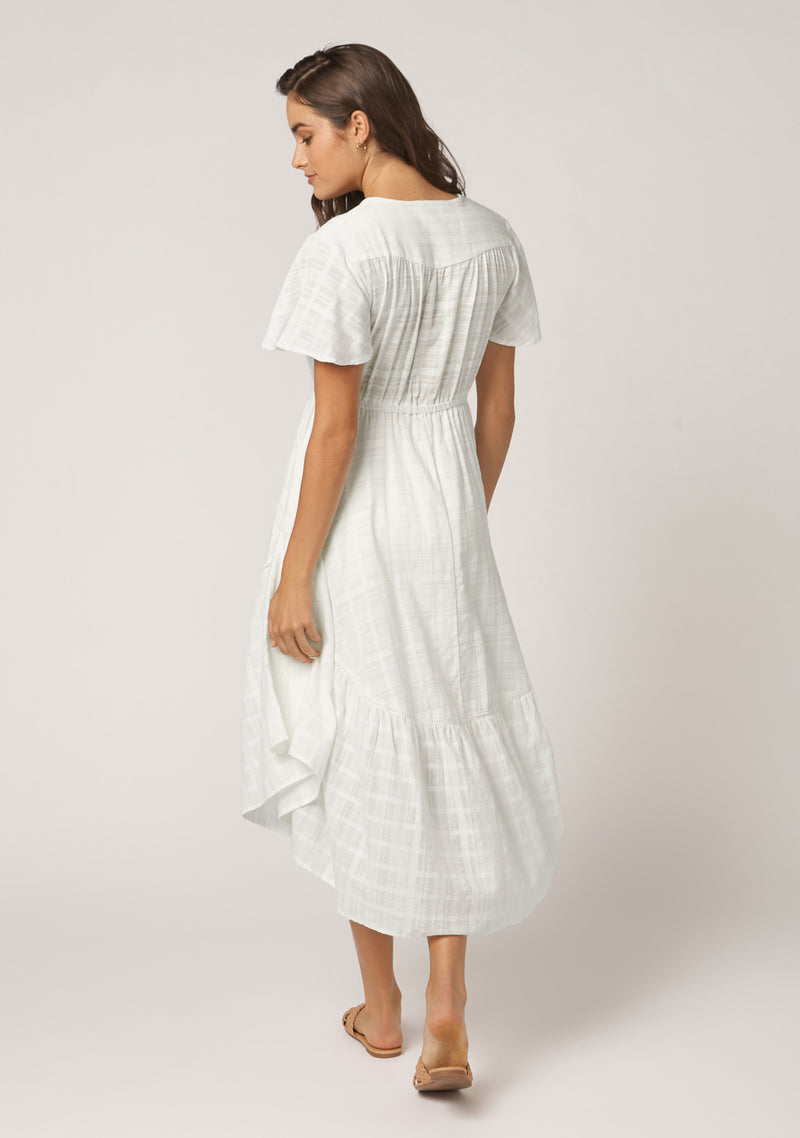 Ella High-Low Hem Maxi Dress - White