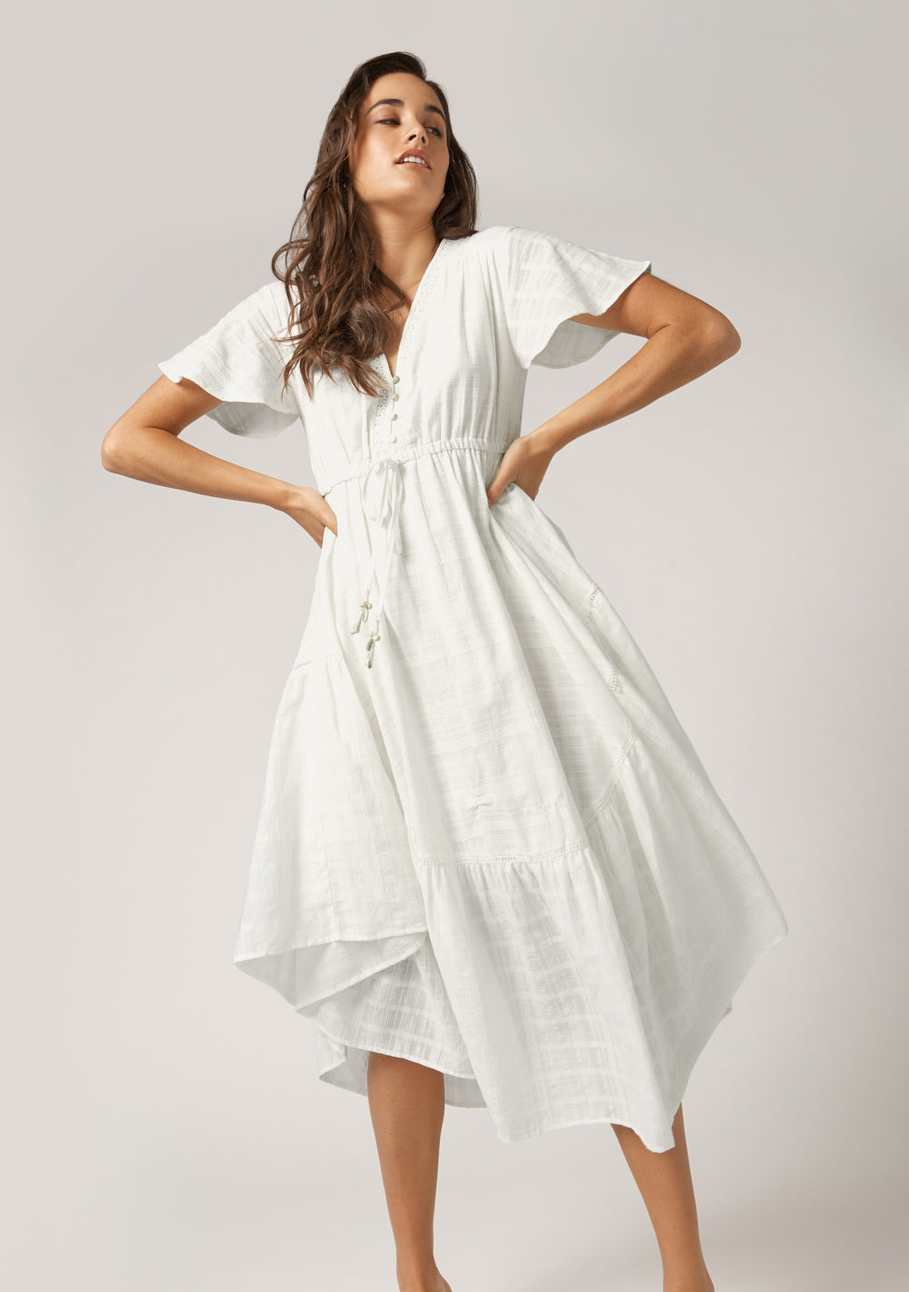 high low hem maxi dress Oksale Halter Neck Dress for Women Elegant Trendy Asymmetrical Ruffle Hem Maxi Dress Cozy Sleeveless Summer Dresses for Wedding Guest Army Green S,