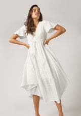Ella High-Low Hem Maxi Dress - White