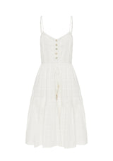 Ella Strappy Midi Dress - White