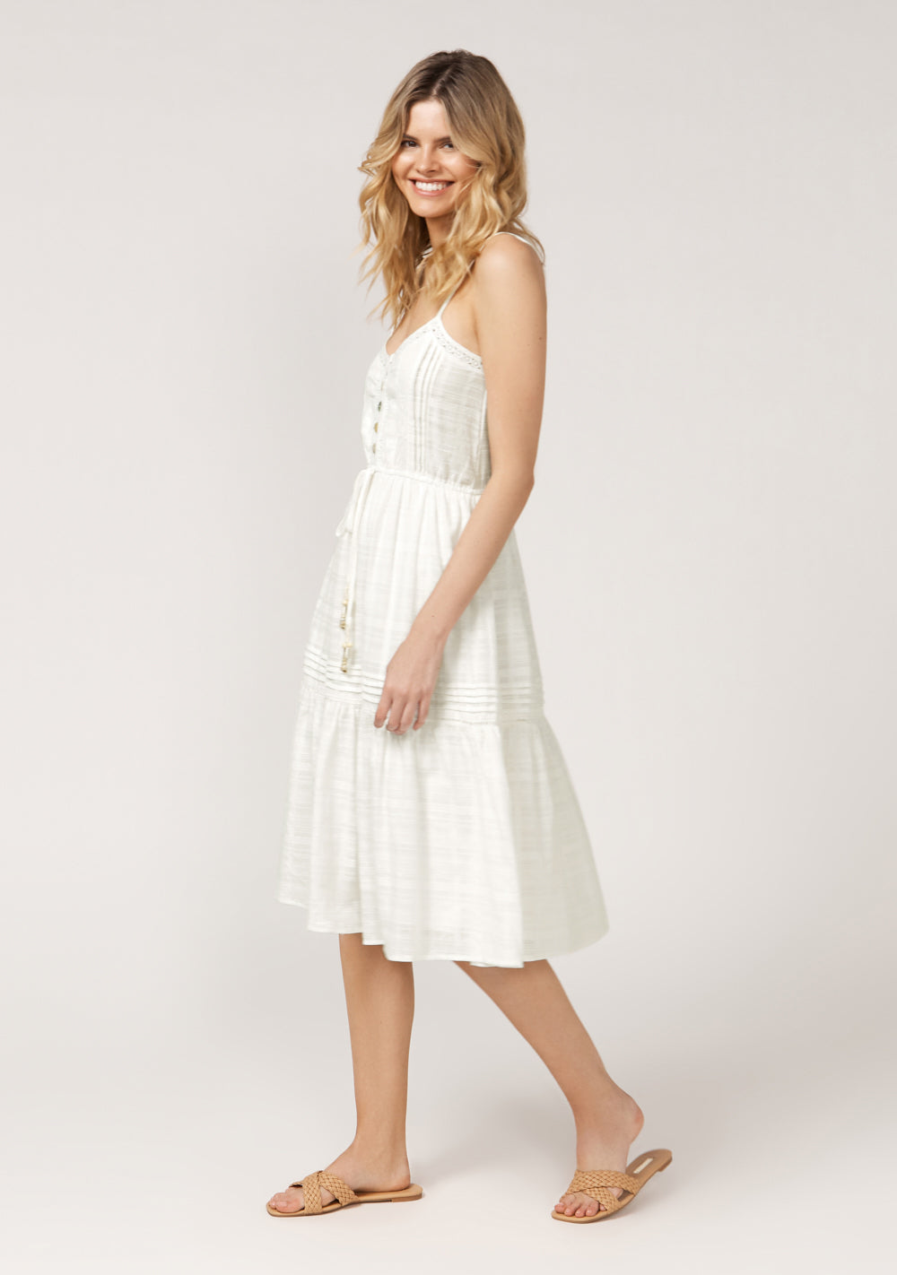 ELLA BOHO STRAPPY MIDI DRESS - WHITE | Byiris ELLA BOHO STRAPPY MIDI DRESS - WHITE | Byiris