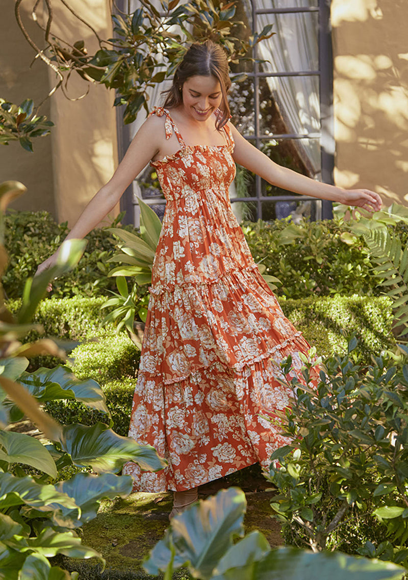 Garden Hazels Shirried Maxi Dress