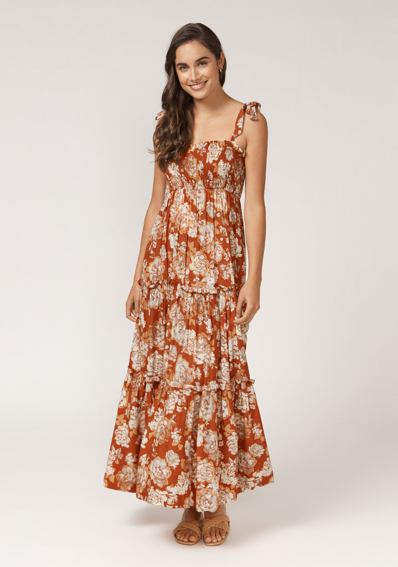 Garden Hazels Shirried Maxi Dress