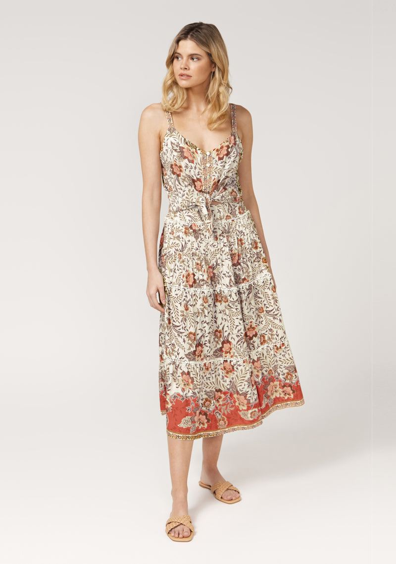 La Botani Midi Skirt - Red