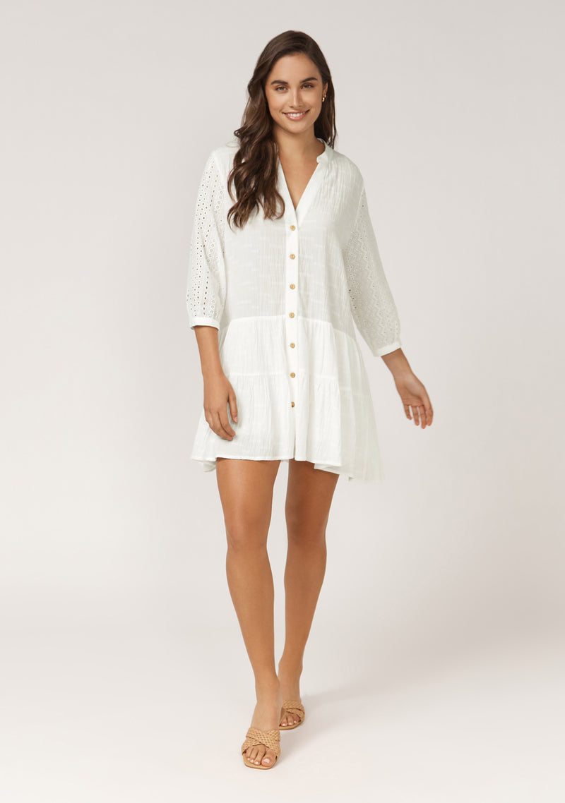 REMI MINI BABY DOLL DRESS - WHITE | Byiris REMI MINI BABY DOLL DRESS - WHITE | Byiris