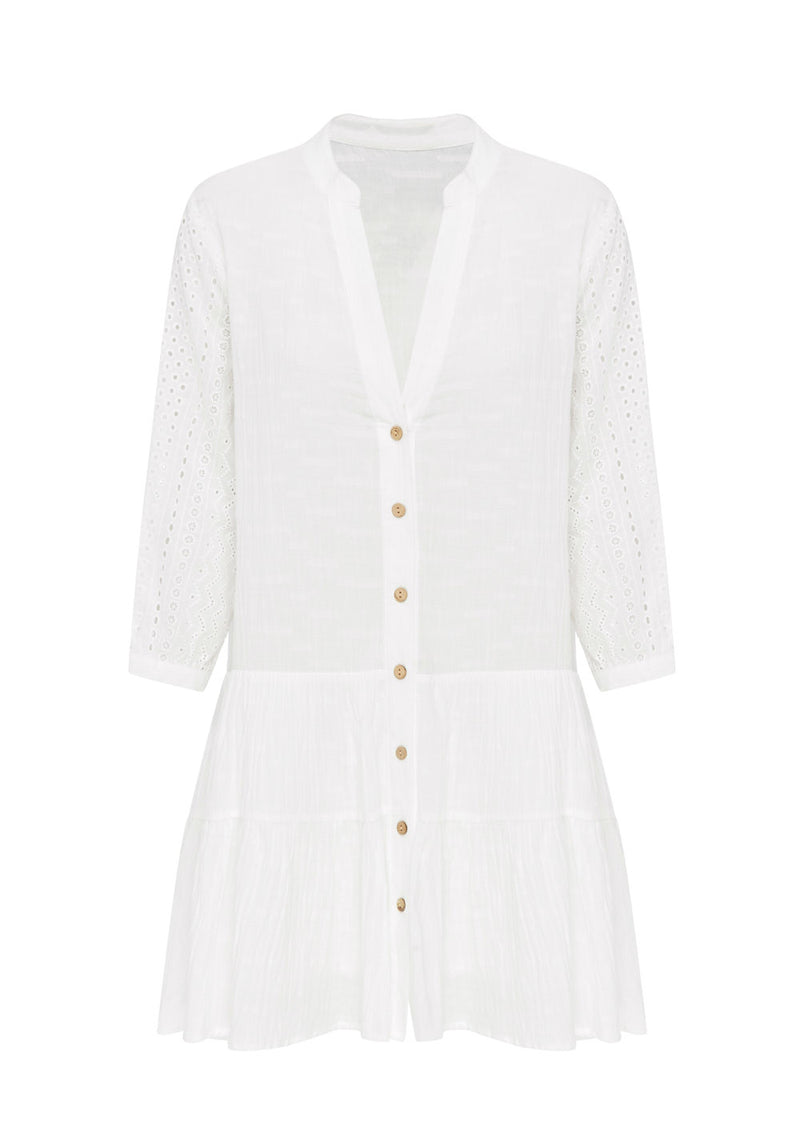 Remi Mini Baby Doll Dress - White